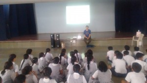 Addressing the Students at Rachana School